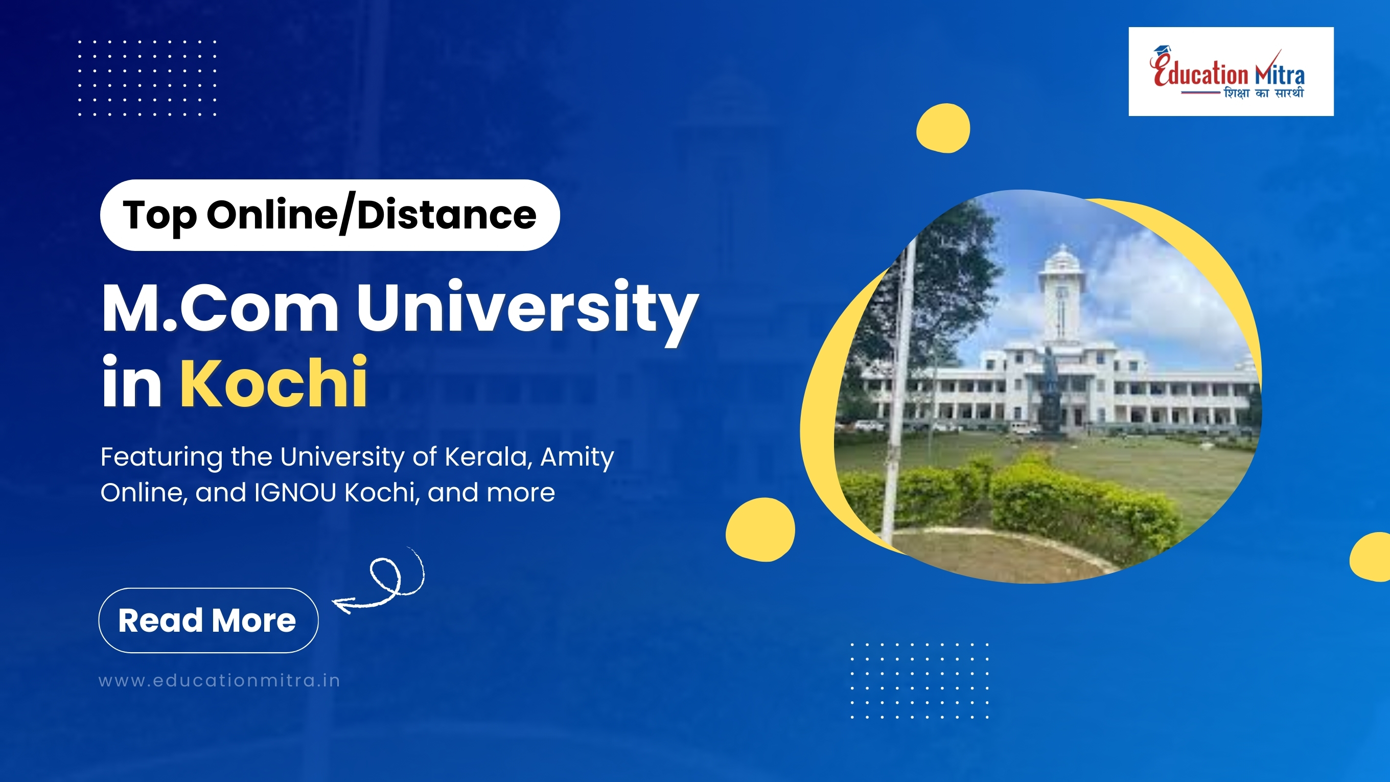 Top Online/Distance M.Com University in Kochi